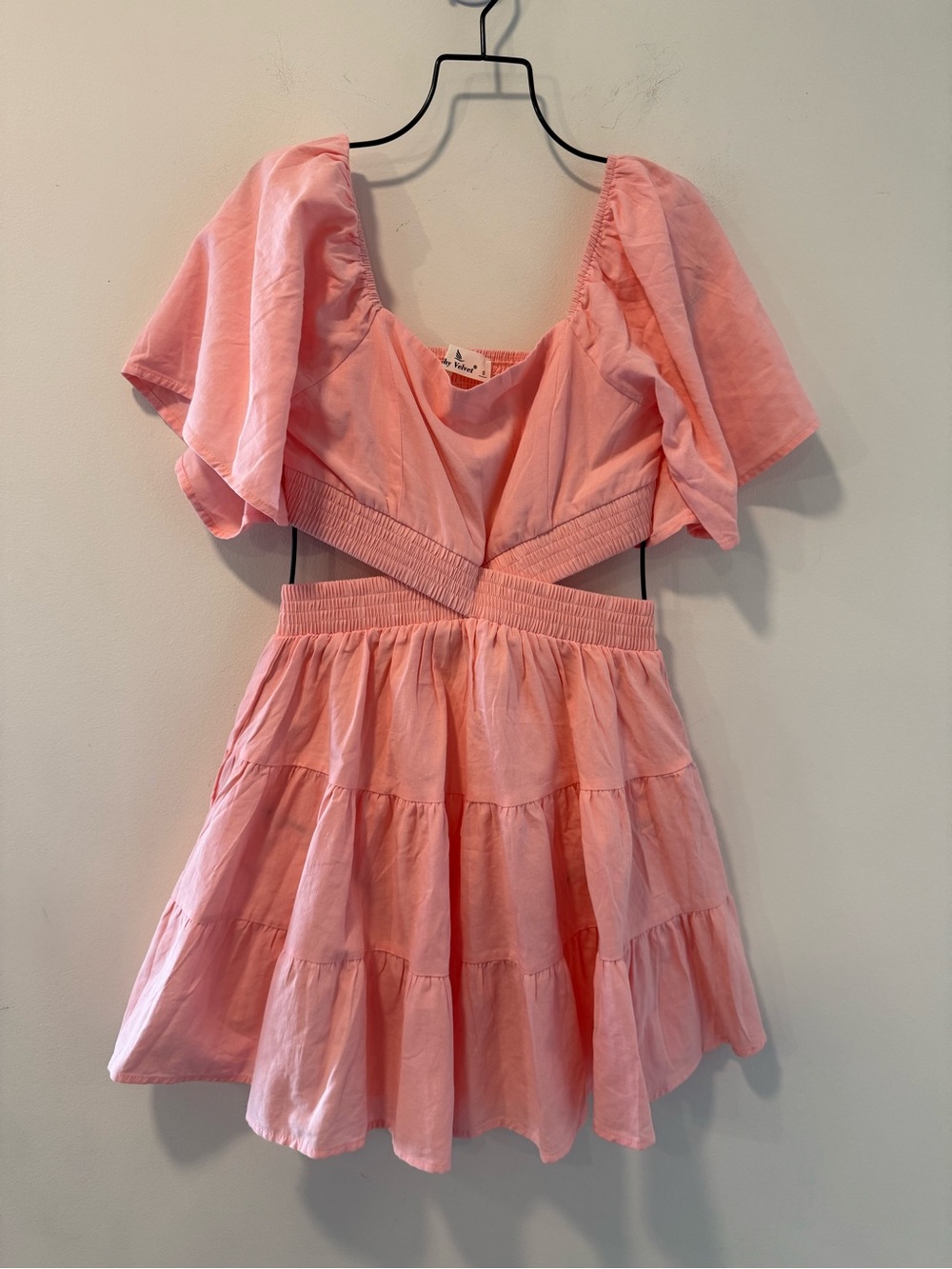 Shy Velvet Pink Cut-Out Dress Size Small #Lux-N